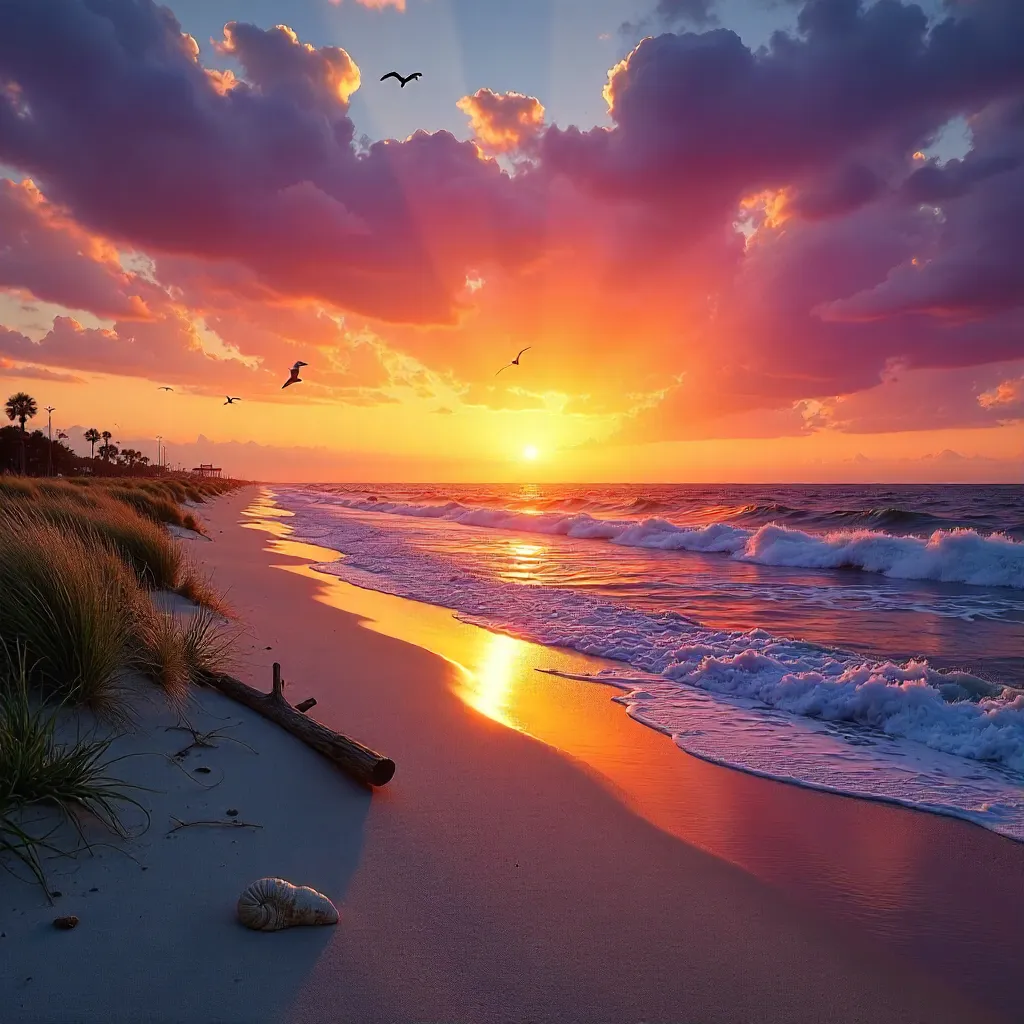 Ormond Beach Sunset: Gentle Waves and Sky