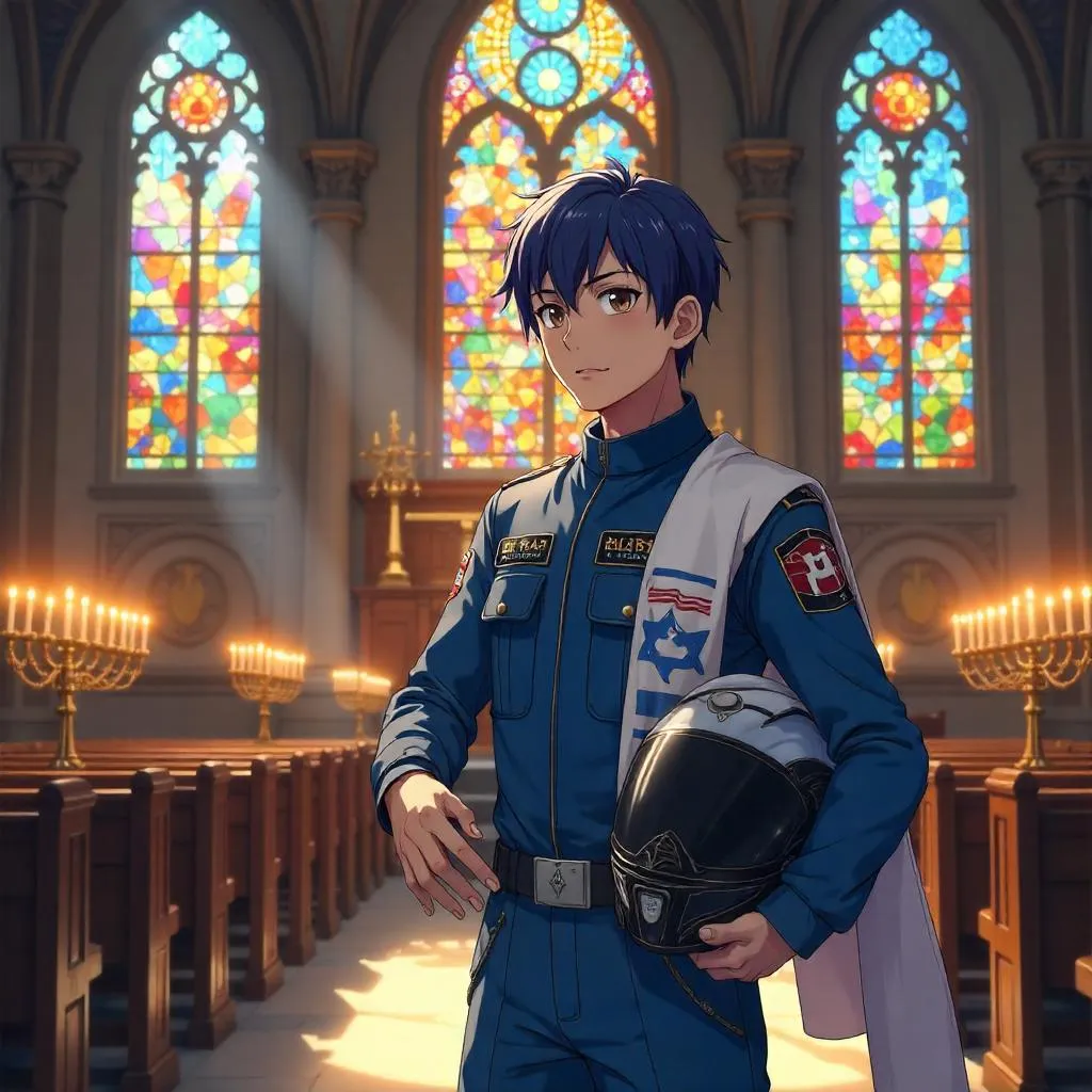 Anime Pilot in a Sacred Synagogue