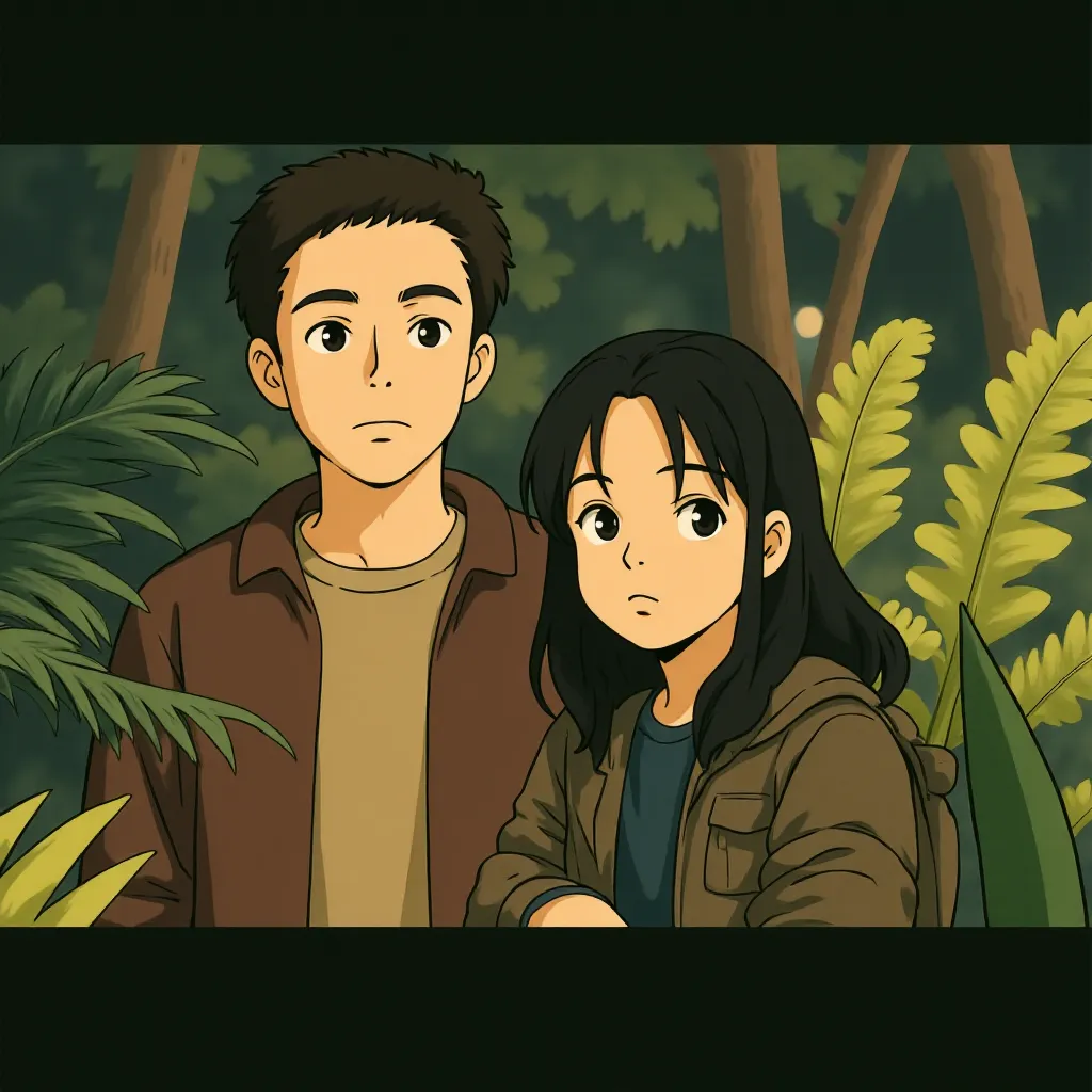 Alice Braga and Topher Grace in Predators (2010) - Anime style