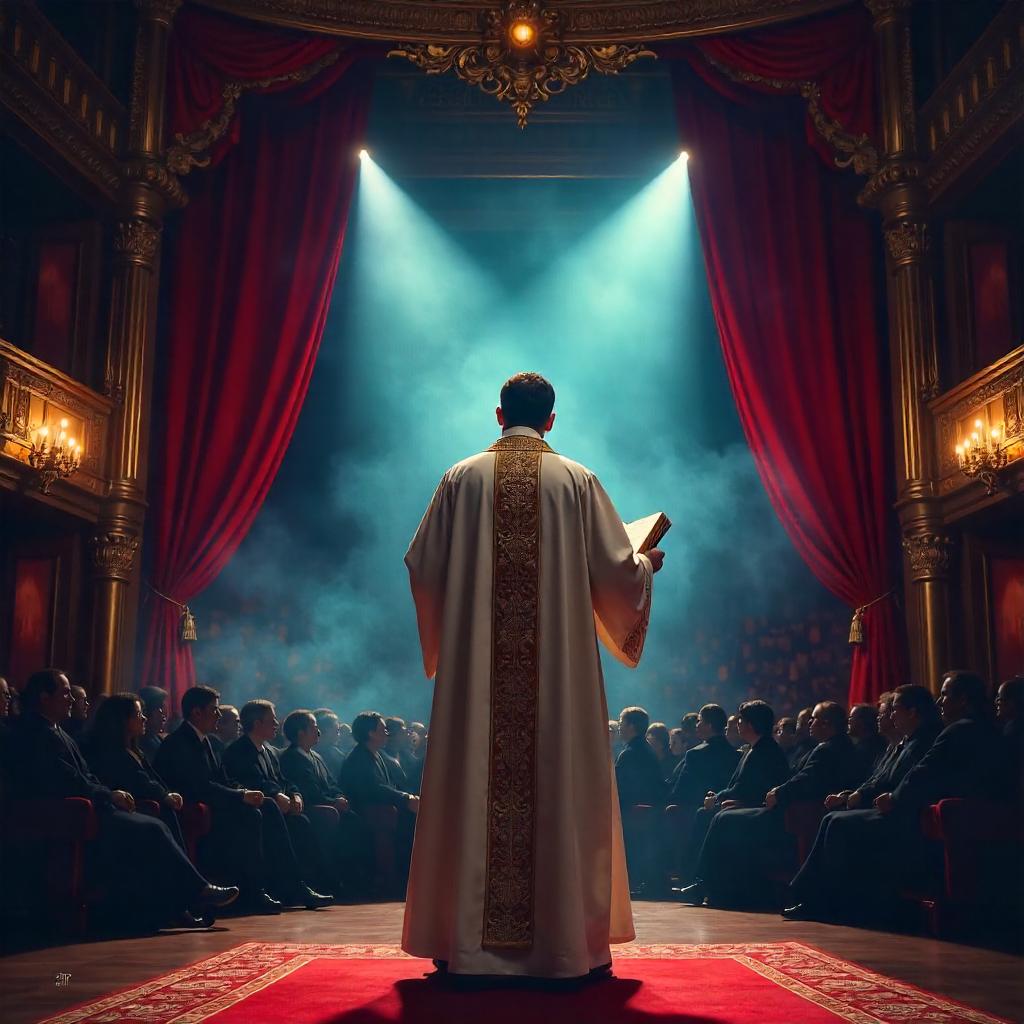 The Priest on the Theater Stage