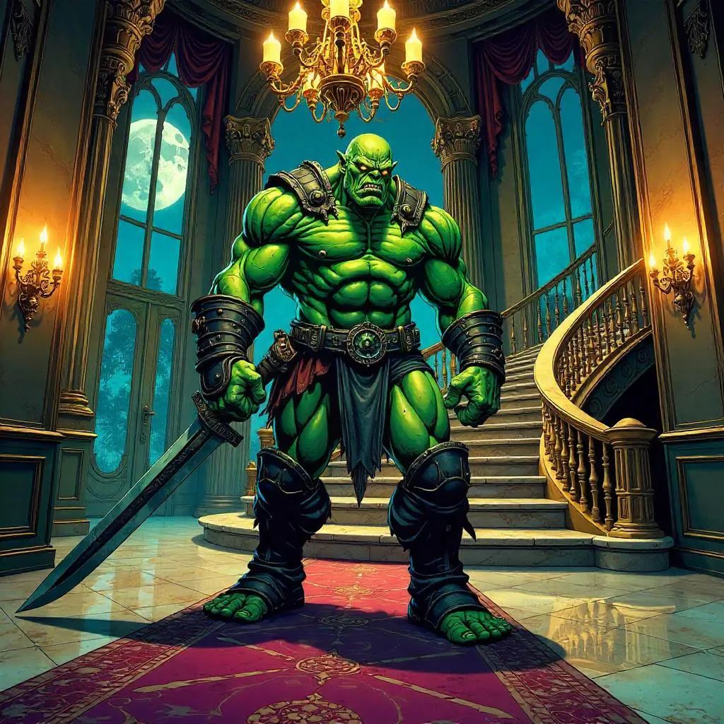 Orc in a Mansion: Comic Book Style Showdown
