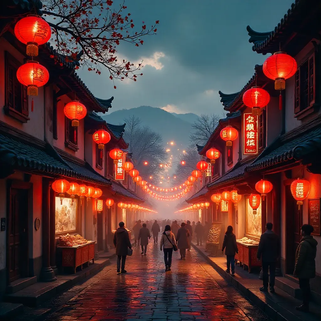 Red Lanterns in Nanjing: New Year Blessings
