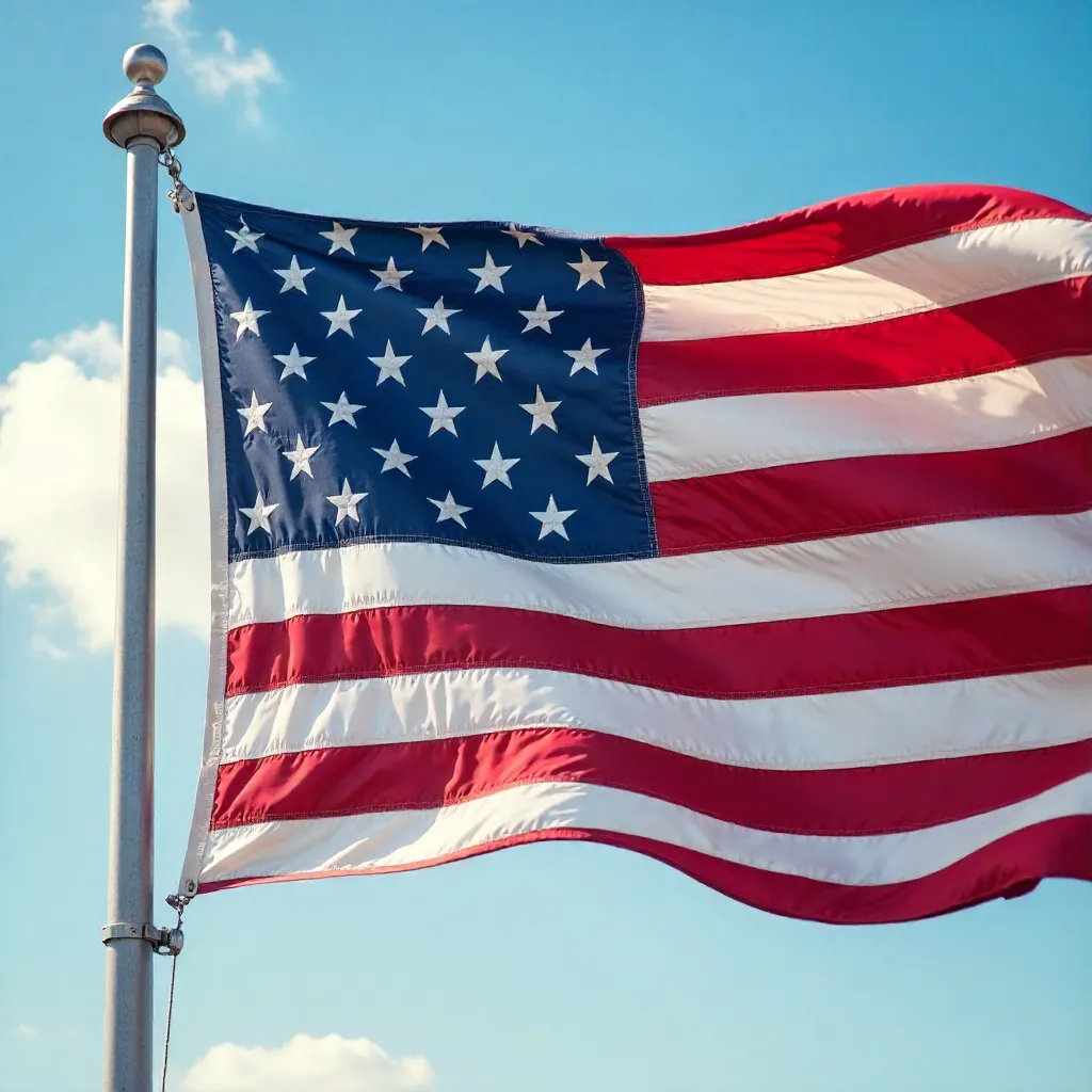 Hyper-Real American Flag: Stars and Stripes Detail