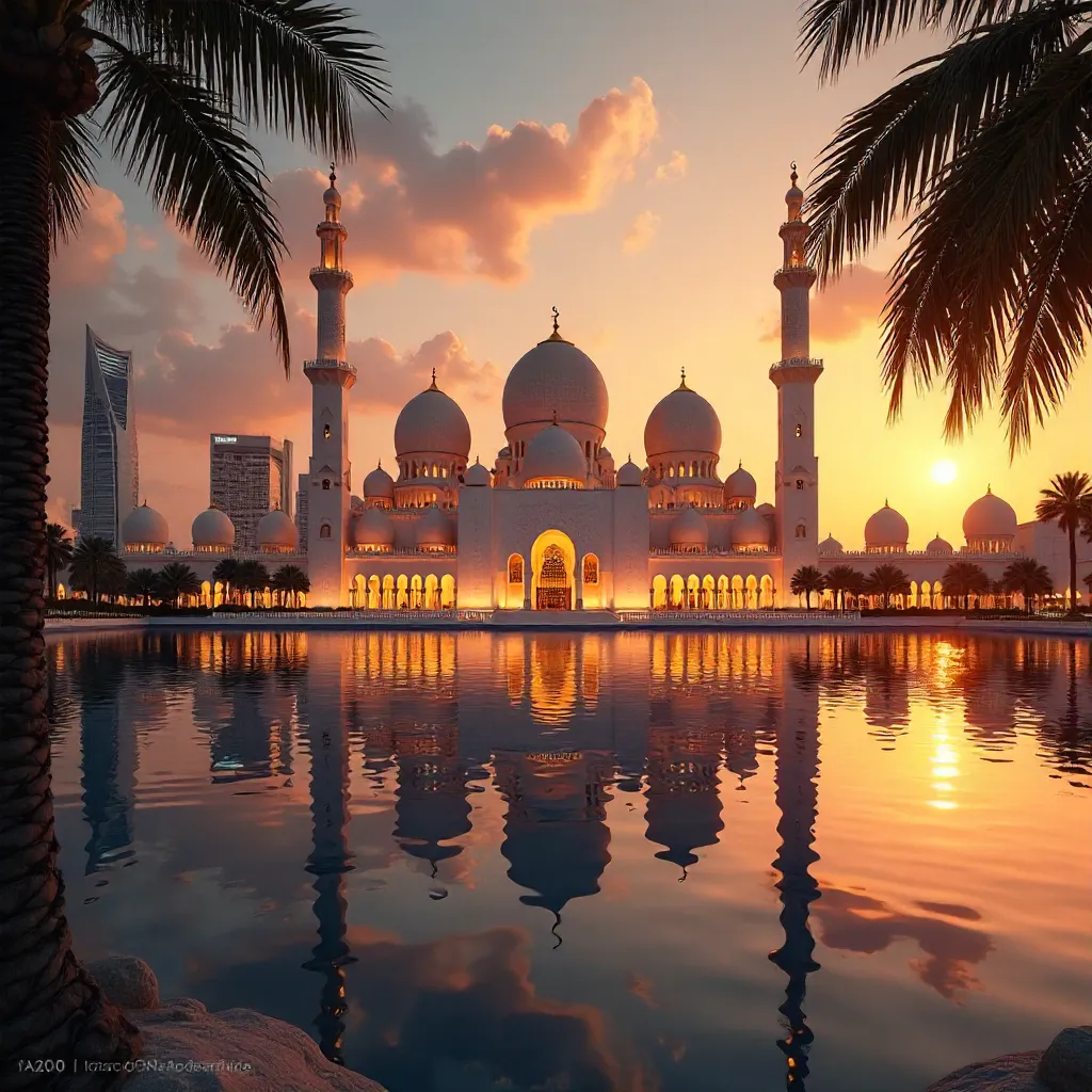 Golden Reflections Over Abu Dhabi