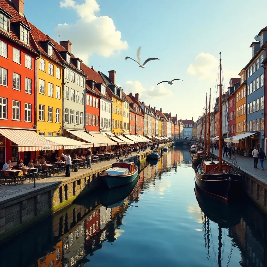 Colorful Nyhavn Canal, Copenhagen