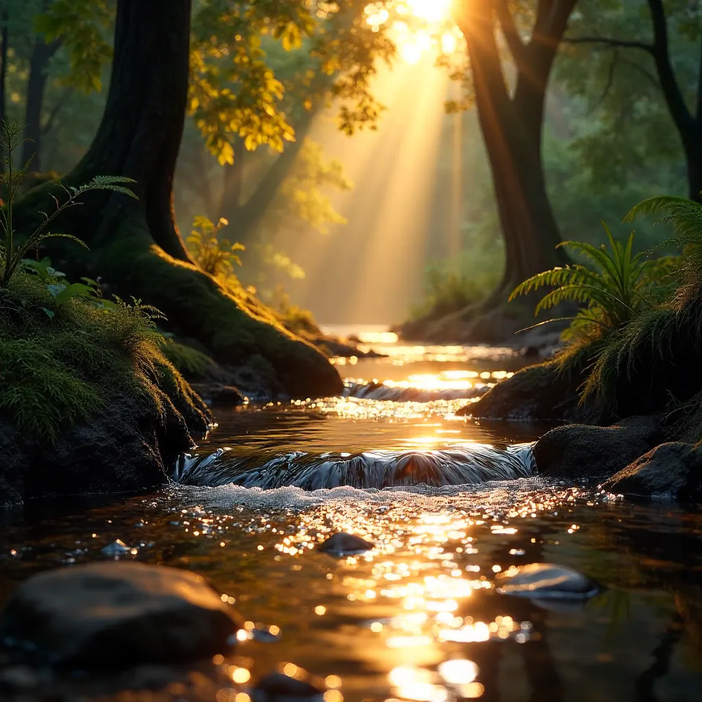 Golden Hour Reflections in a NSW Forest Creek