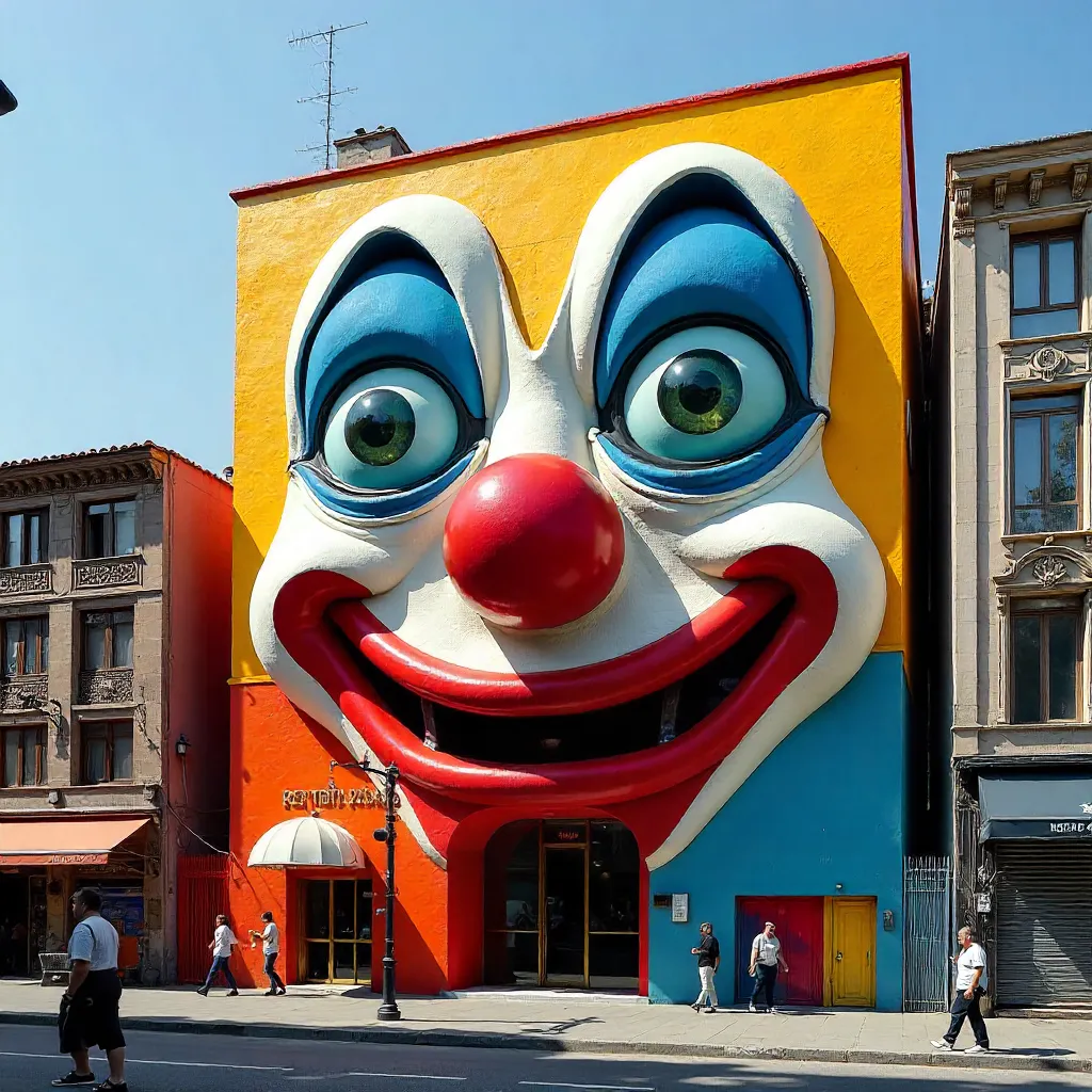 Clown-Faced Building with Circular Windows in Ankara