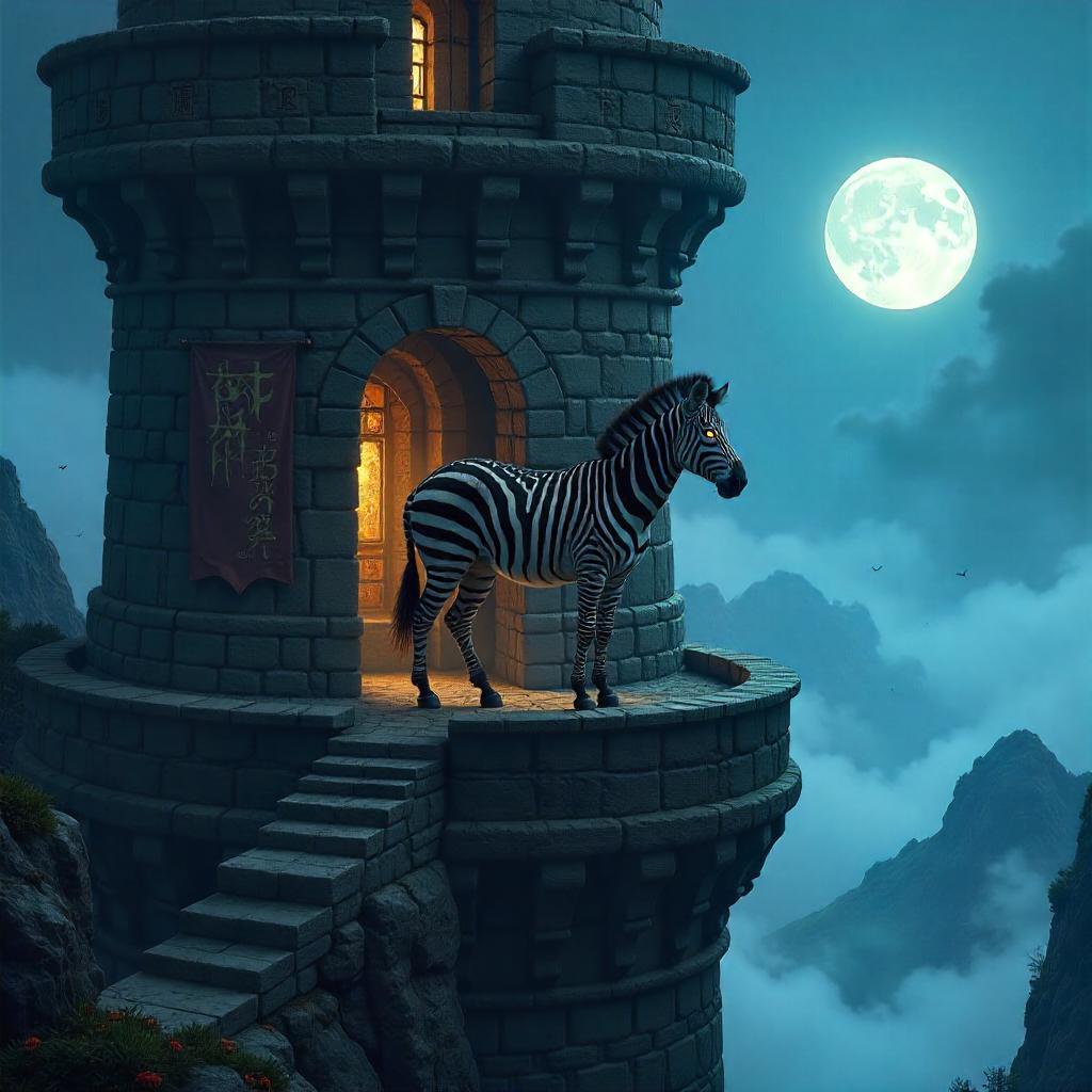 Zebra in a Tower: Fantasy Concept Art