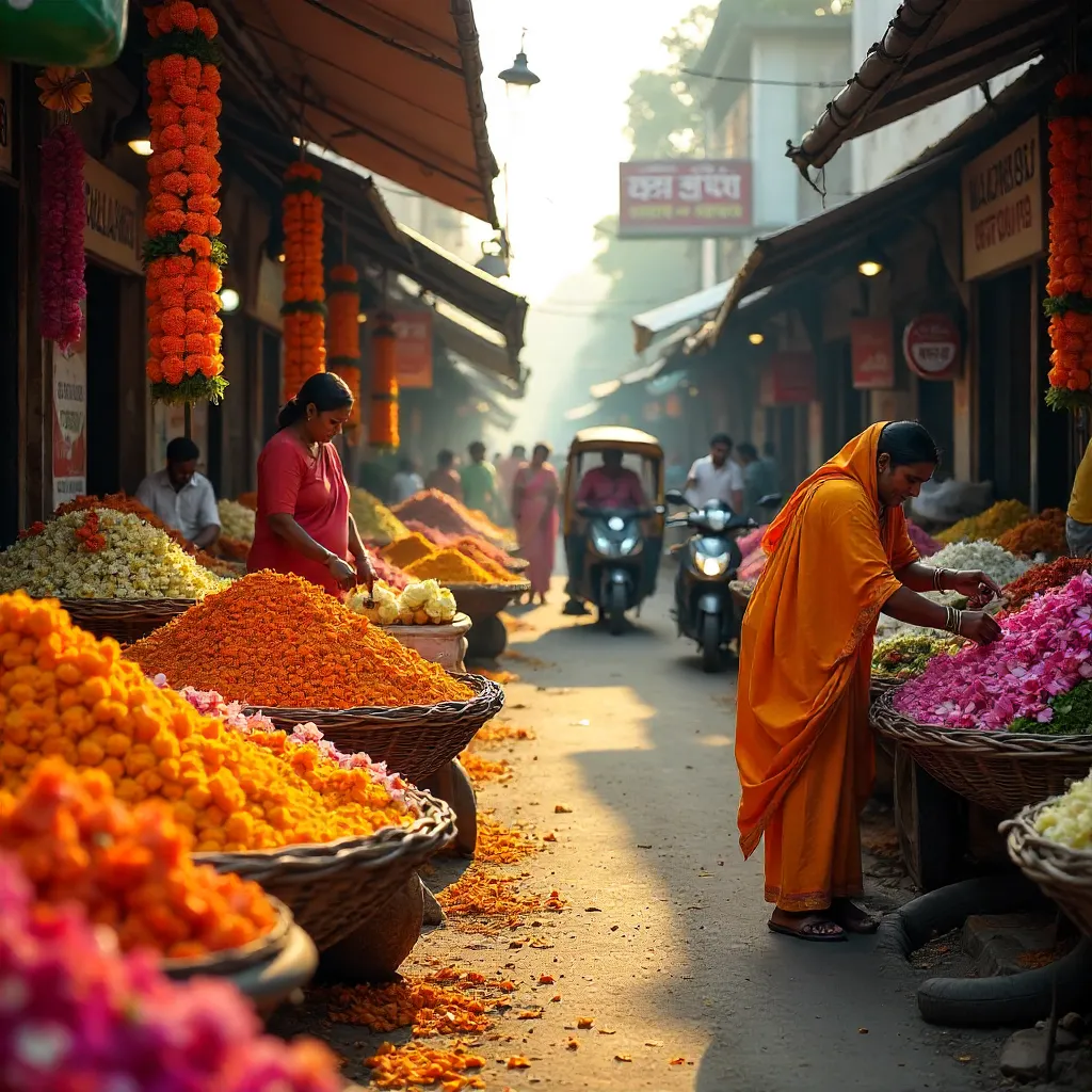 Vibrant Bengaluru Flower Market: Colors and Culture