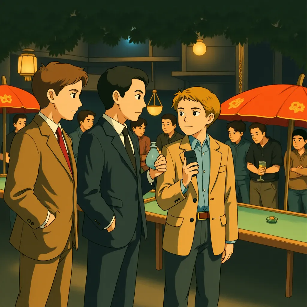 Sacha Baron Cohen, Greg Germann, and Andy Richter in Talladega Nights: The Ballad of Ricky Bobby (2006) - Anime style