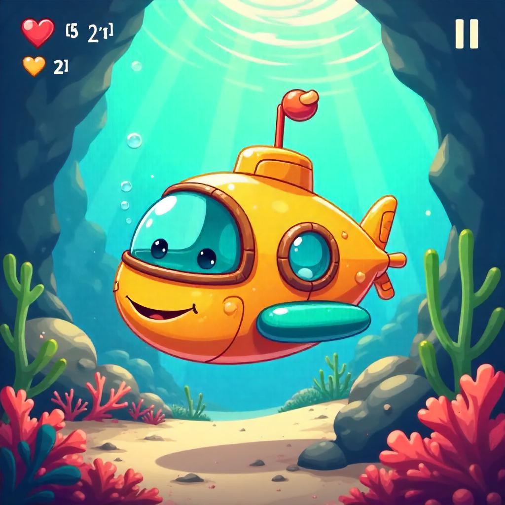 Submarine Sprint: Cartoon Ocean Game World