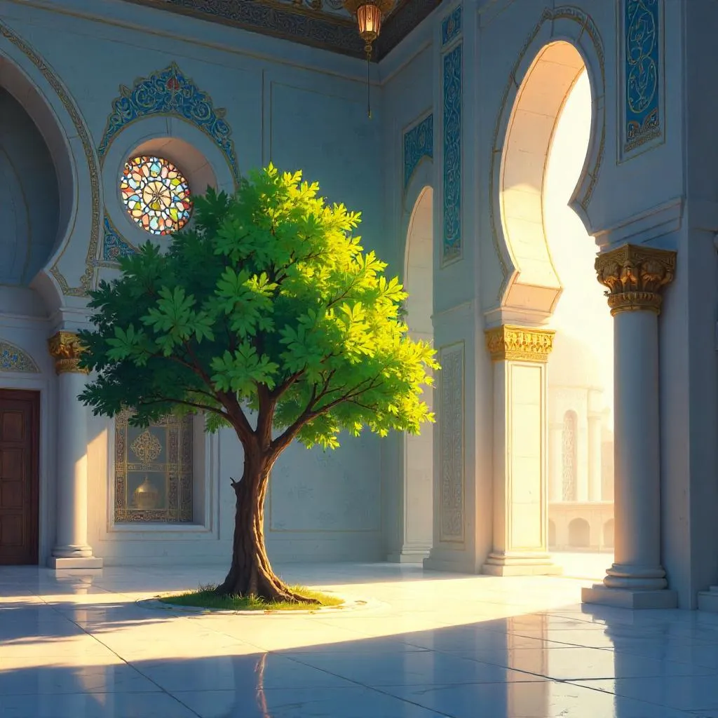 Whispering Tree in a Grand Mosque, Anime Style