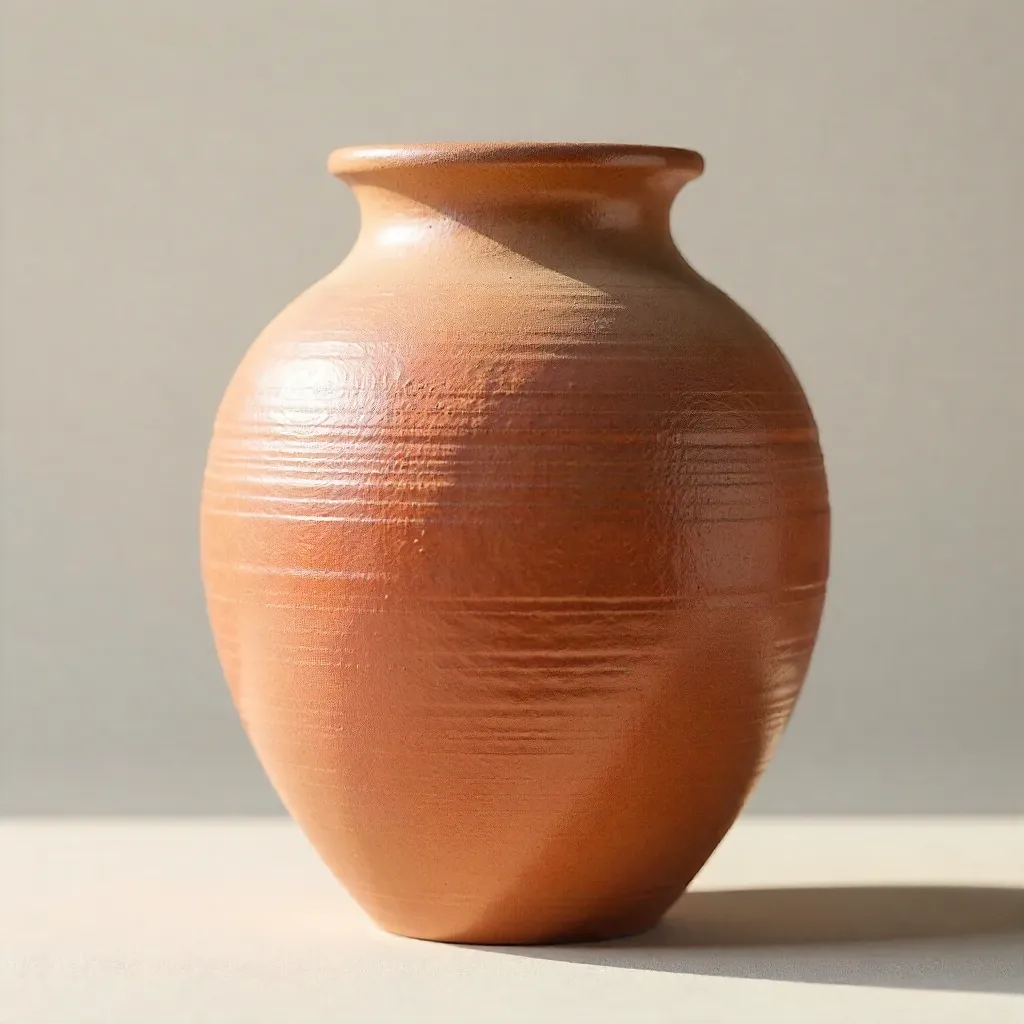 Rustic Clay Vase in Warm Earth Tones