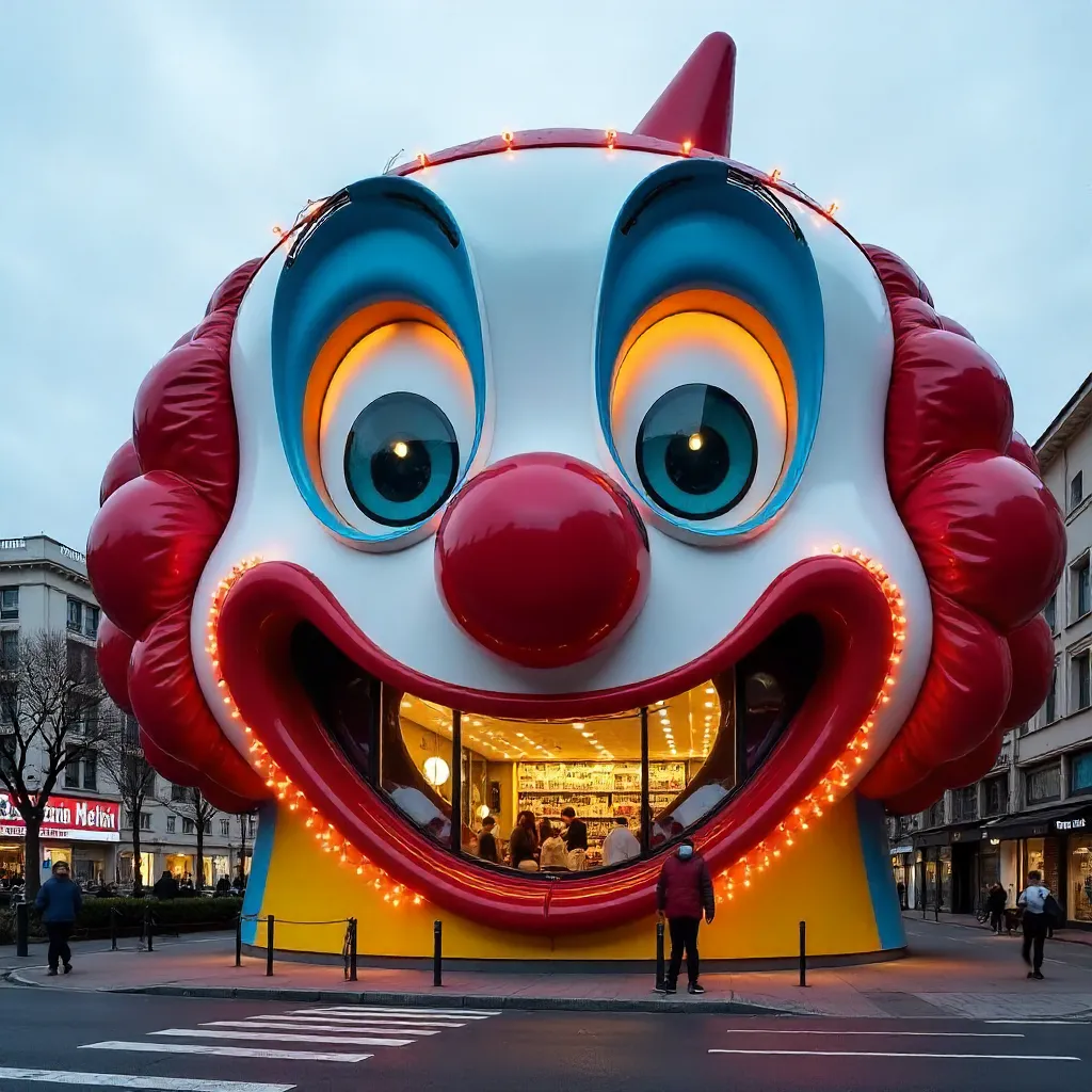 Clown-Faced Vibrant Building in Ankara