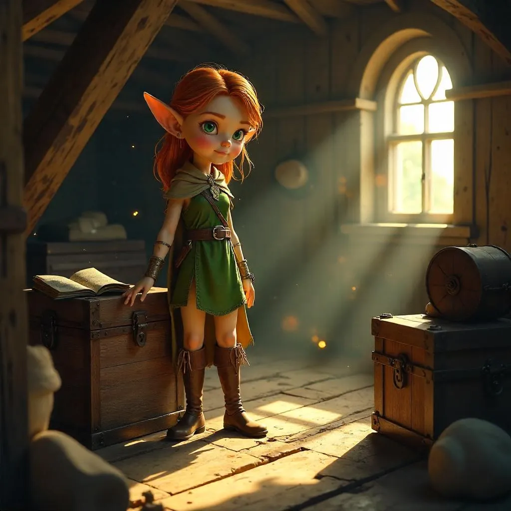 Elegant Attic Elf: Photoreal 3D Render