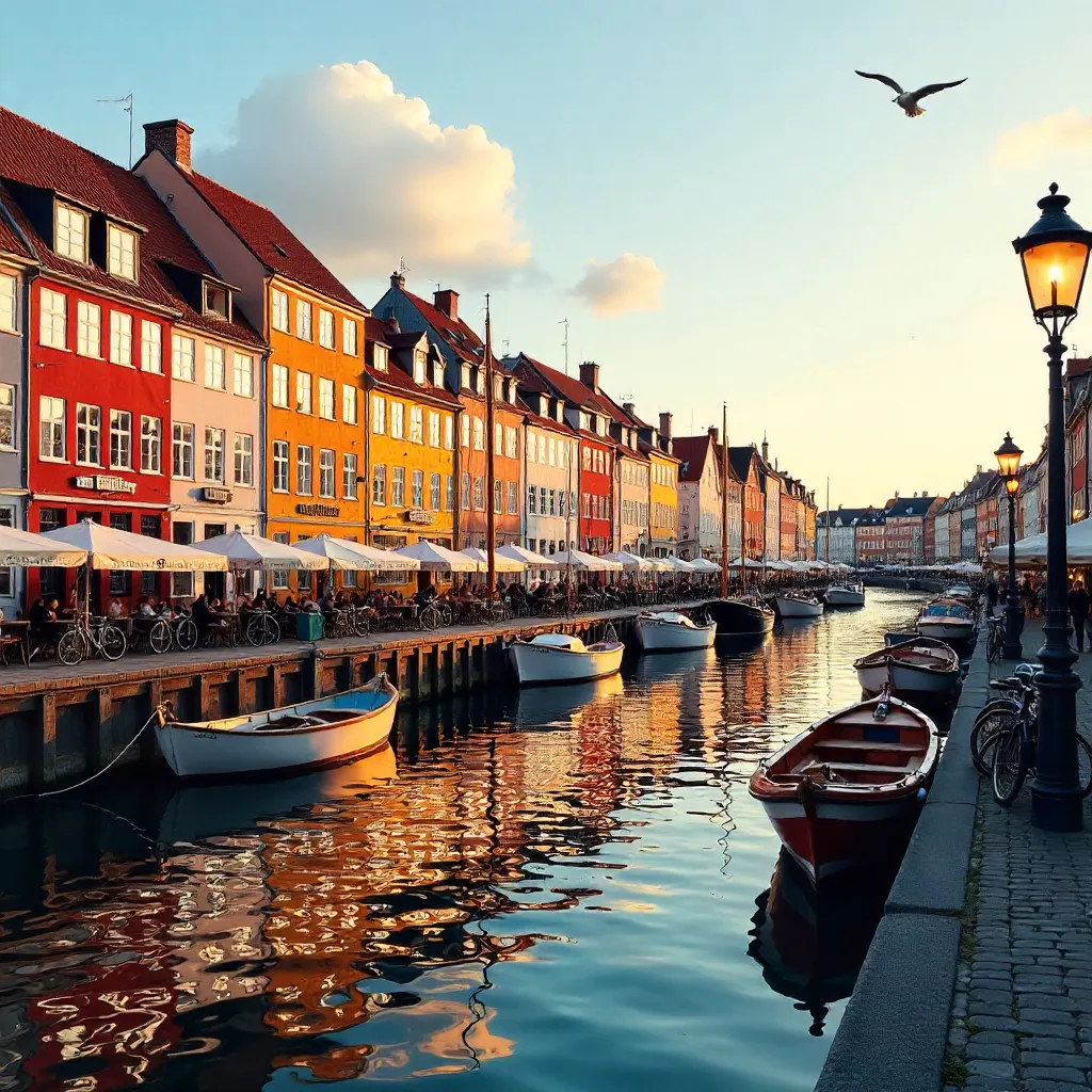 Nyhavn Copenhagen Waterfront: Colorful Houses and Boats