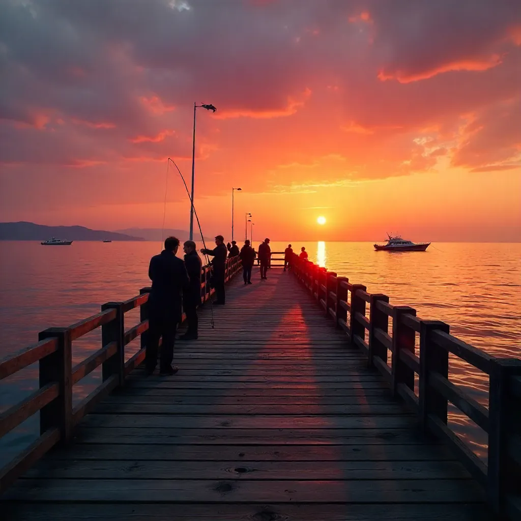 Sunset Silhouettes on Degirmendere Pier
