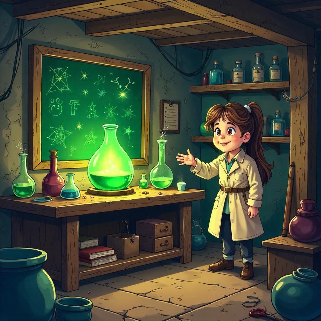 Basement Alchemy: Cartoon Philosopher's Stone Discovery