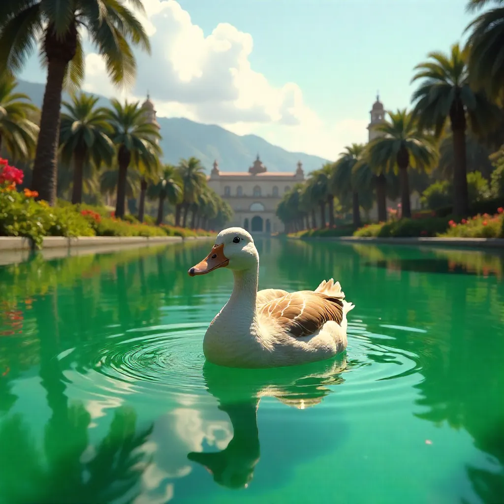 Lima Park Pond: Lone Duck in Emerald Water
