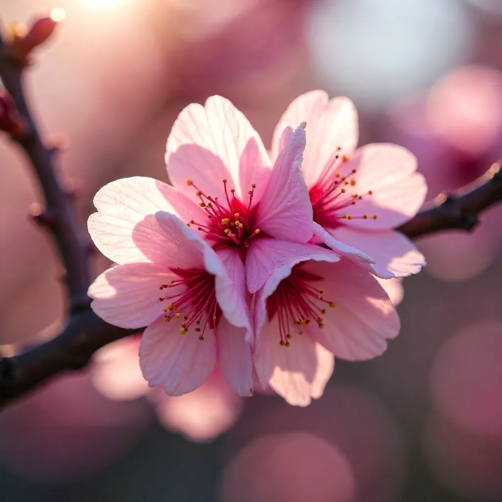 Close-Up Cherry Blossoms: Spring Pink Petals