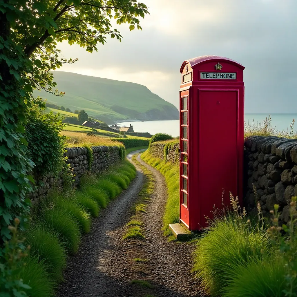 Red K6 Phone Box in Lush Avoch Greenery
