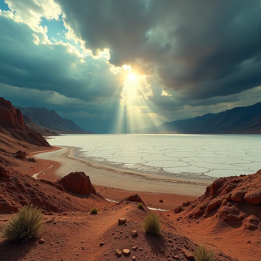 Dramatic Atacama Desert Panorama under Stormy Skies