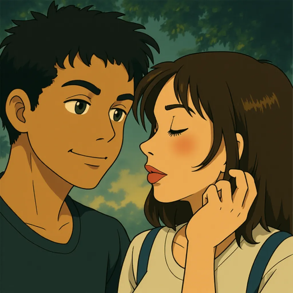 Dakota Johnson and Jamie Dornan in Fifty Shades of Grey (2015) - Anime style