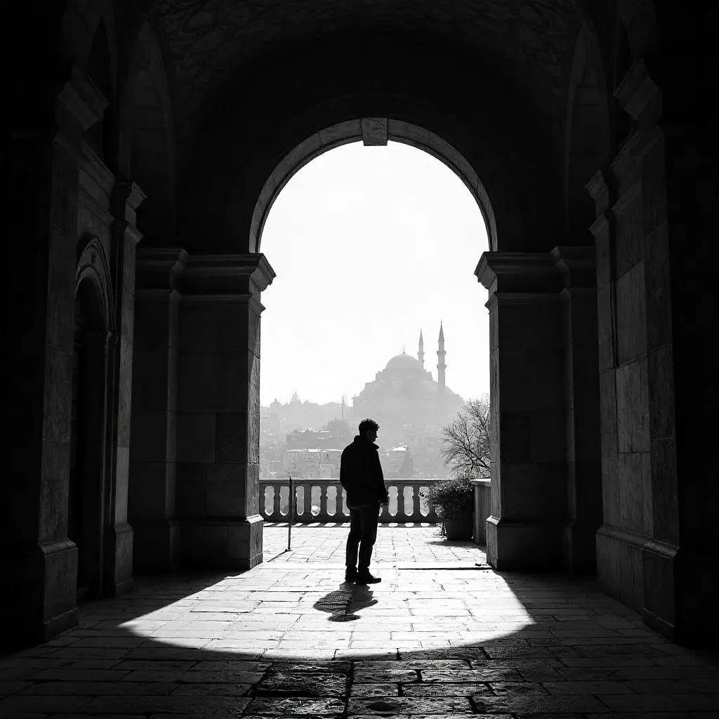 Silhouette in an Ancient Istanbul Doorway