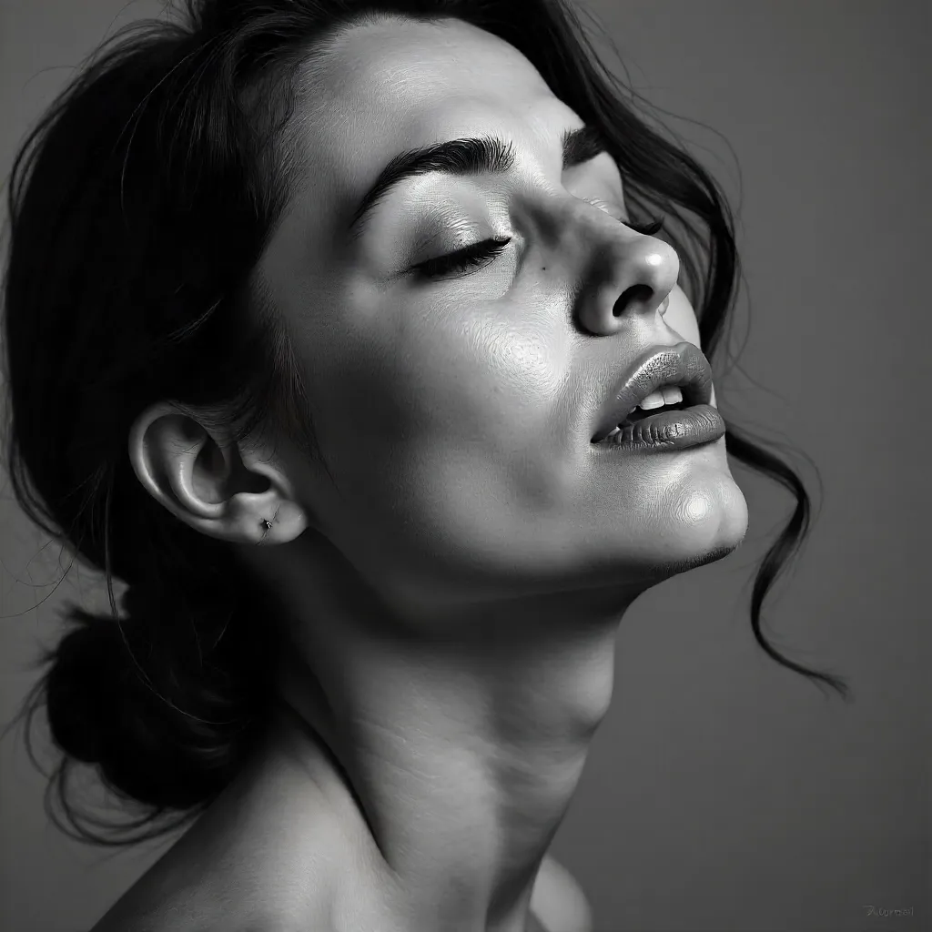 Emotional Quiet: A Black-and-White Portrait