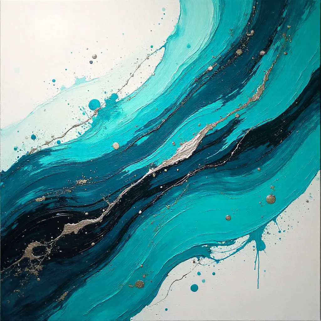Vibrant Turquoise Pulse: Dynamic Abstract