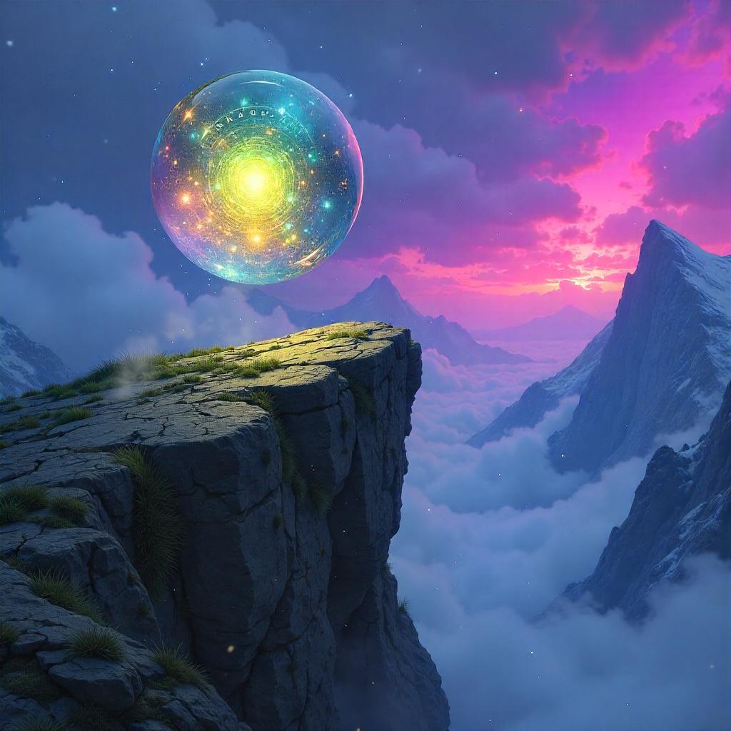 Orb of Dawn on a Jagged Rock Outcrop