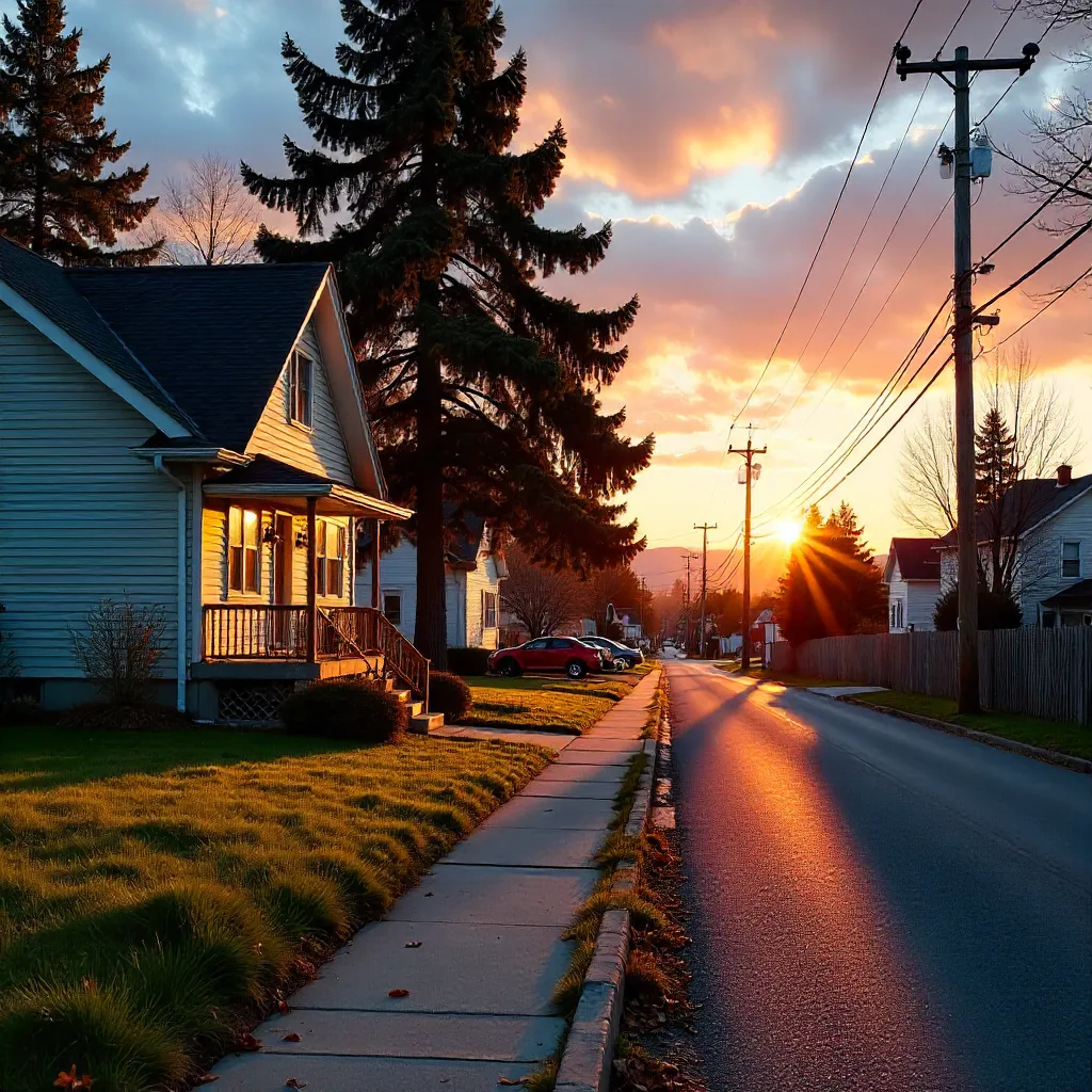 Sunset Quiet Suburban House in Sainte-Agathe-des-Monts