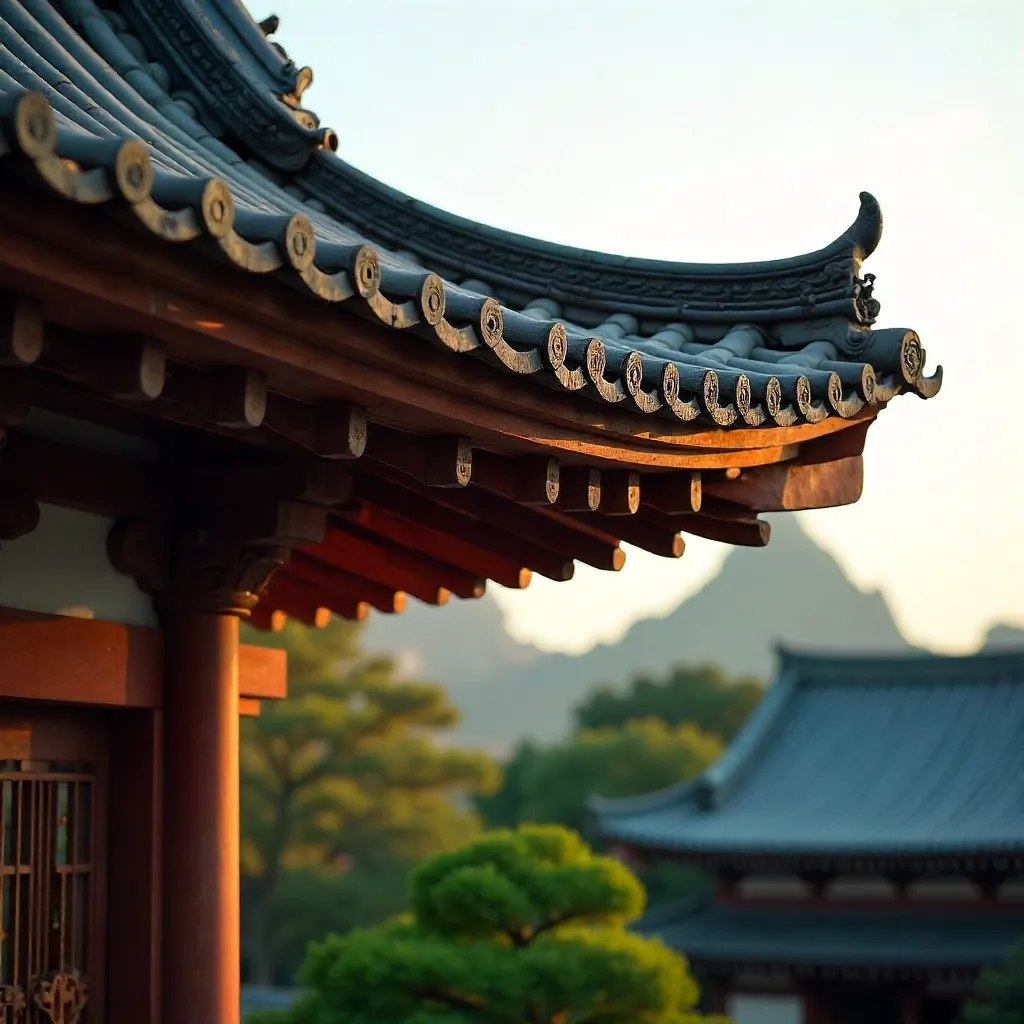Close-Up of Ornate Kyoto Temple Roof