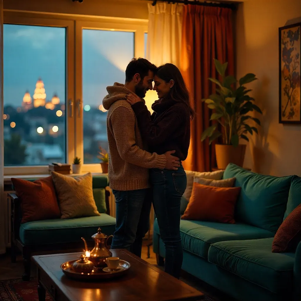 Tender Moment in a Baku Apartment