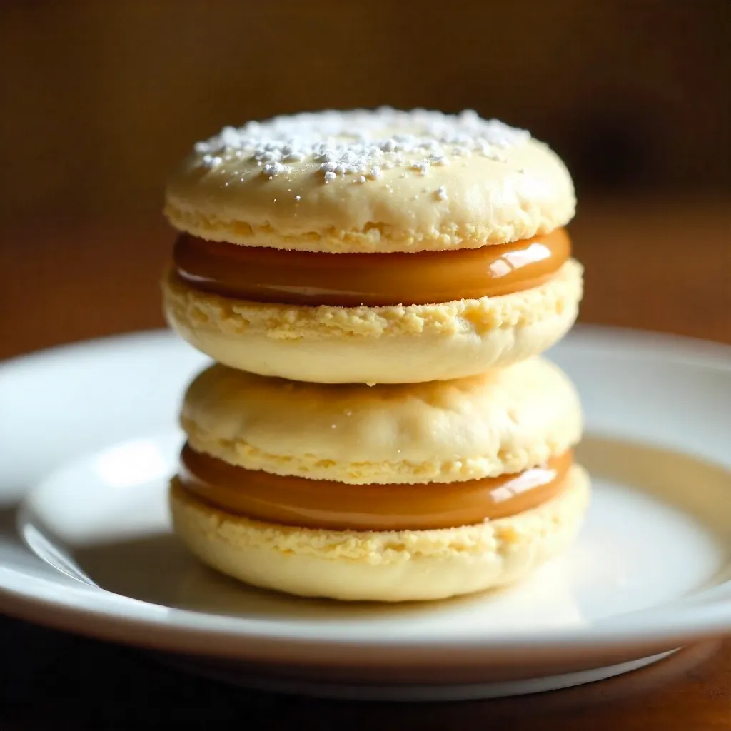 Stack of Creamy Alfajores on a Plate