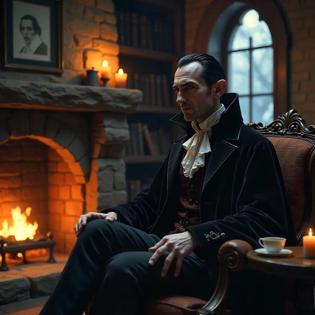 Vampire in a Cozy Cottage - 3D Render