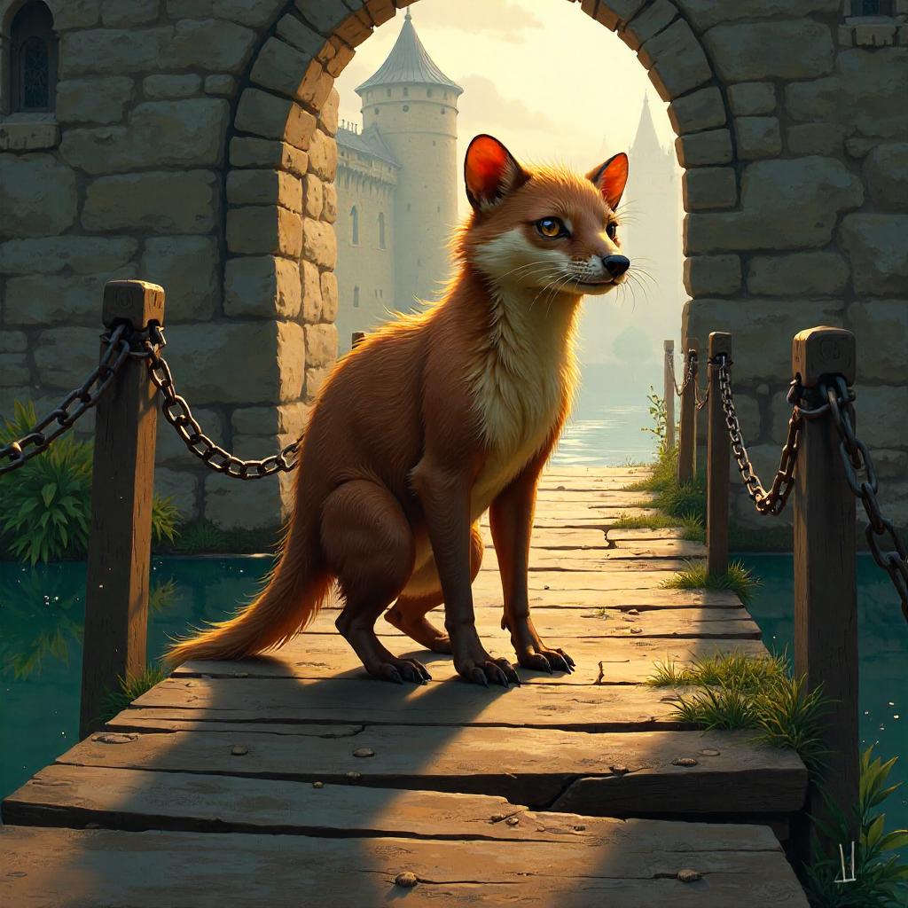 Mongoose on a Drawbridge – Digital Fantasy Art