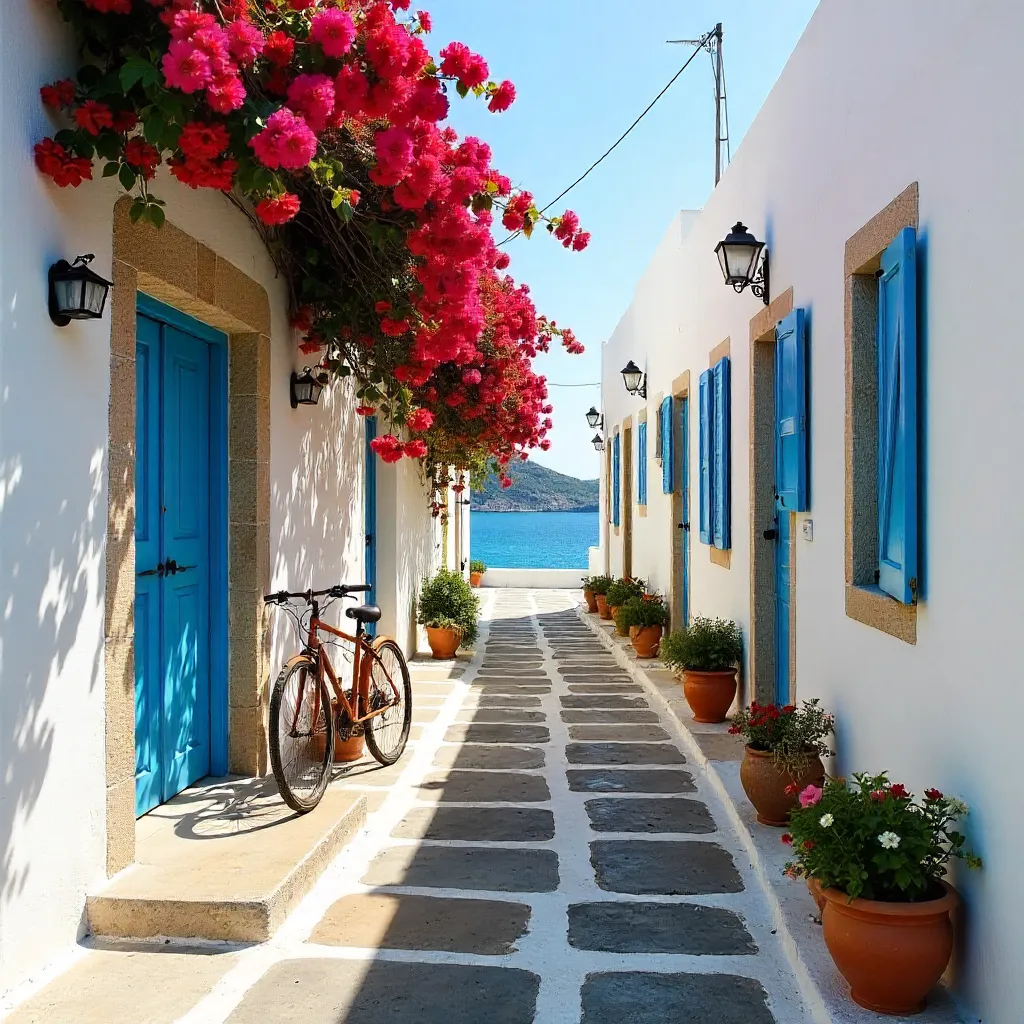Parikia Flowered Alley in Paros