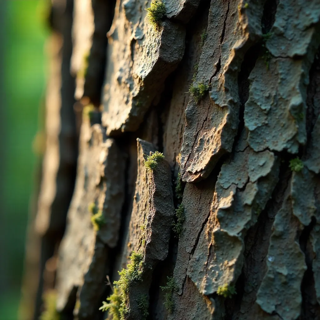 Macro Close-Up of Rugged Tree Bark Texture