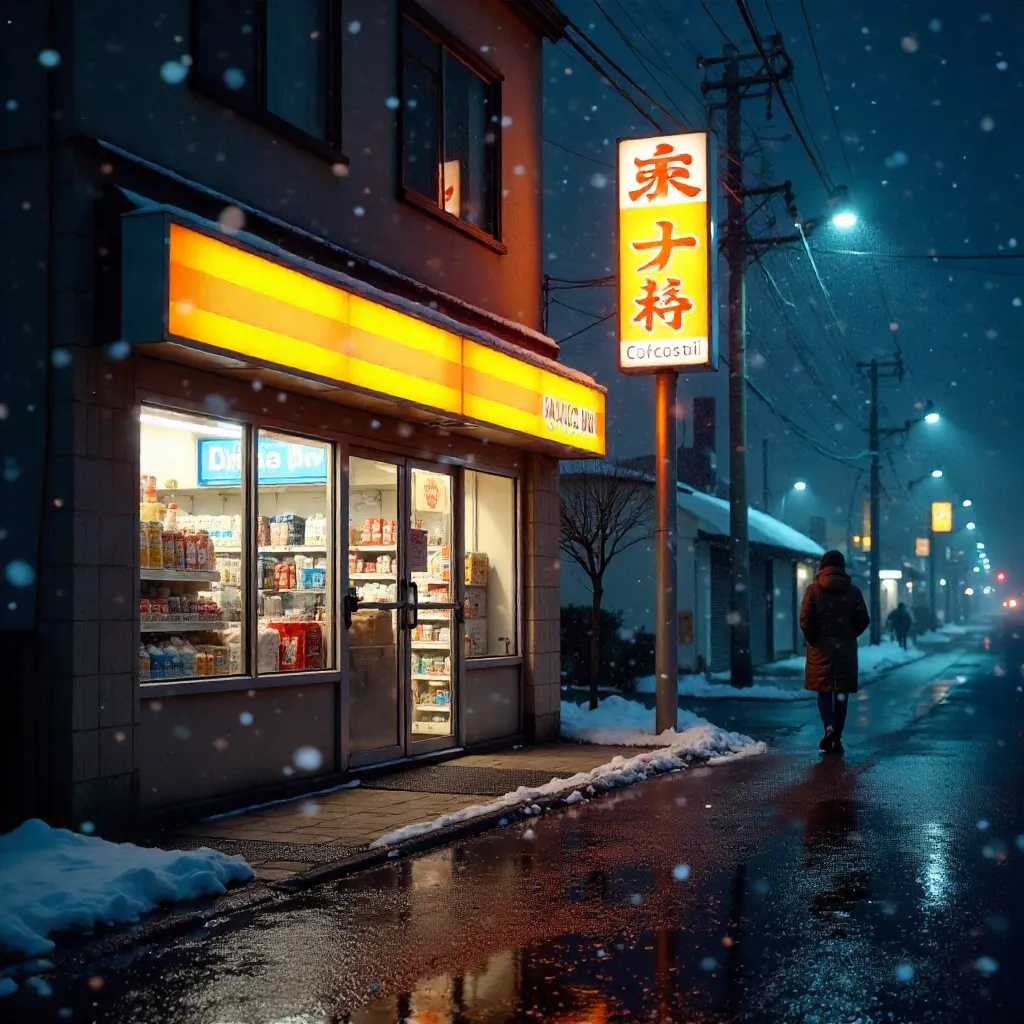 Winter Night at Eiheiji Lawson Store