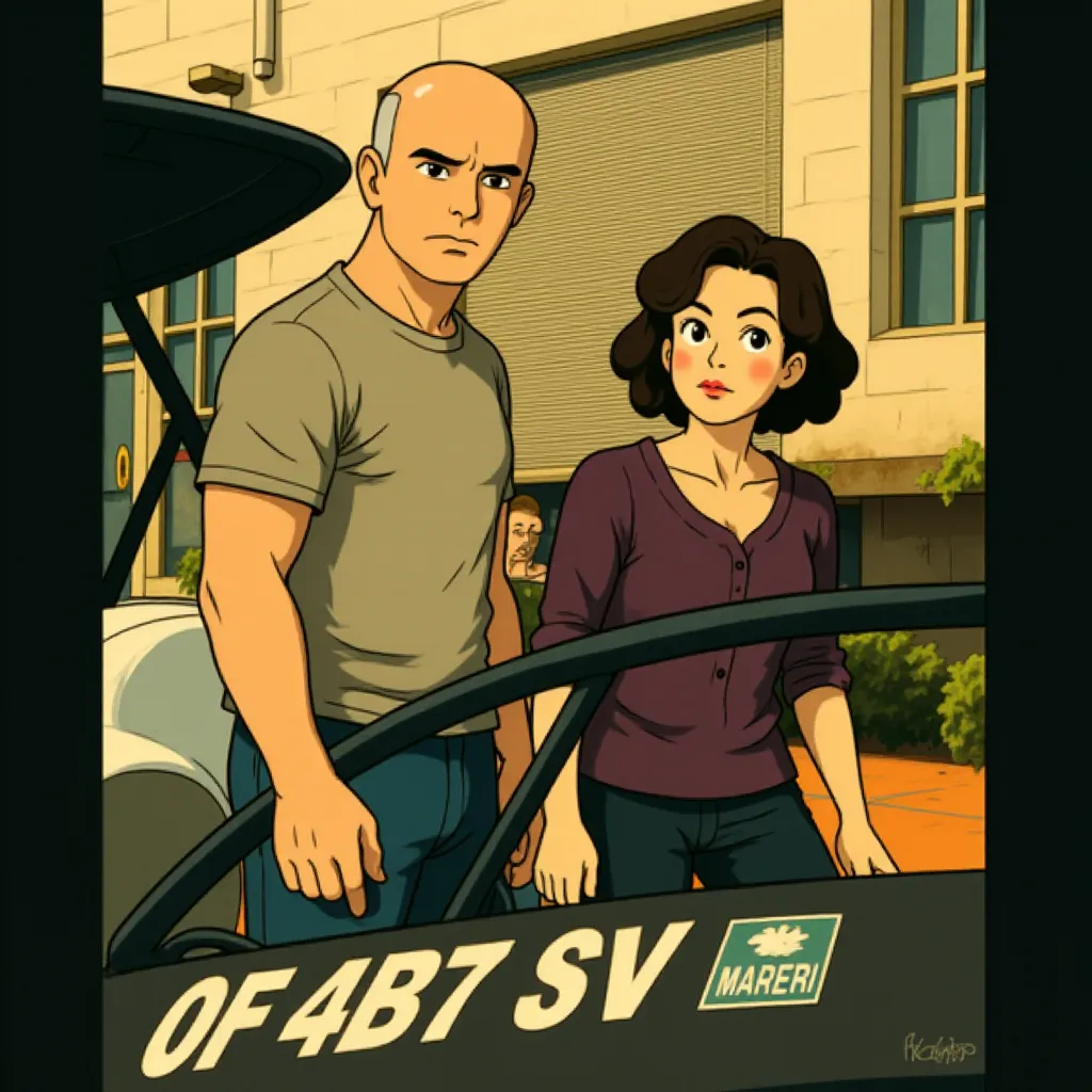 Carla Gugino and Dwayne Johnson in San Andreas (2015) - Anime style