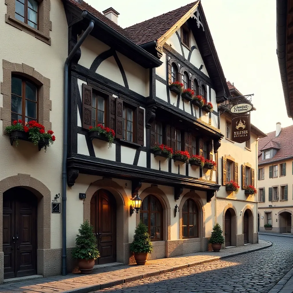Historic Rothenburg Bavarian Hotel Facade