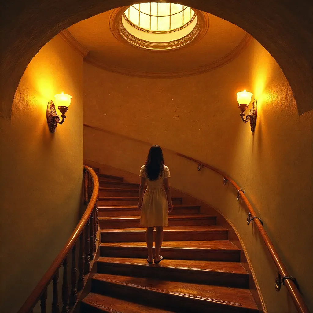 Warm Spiral Descent on an Illuminated Staircase