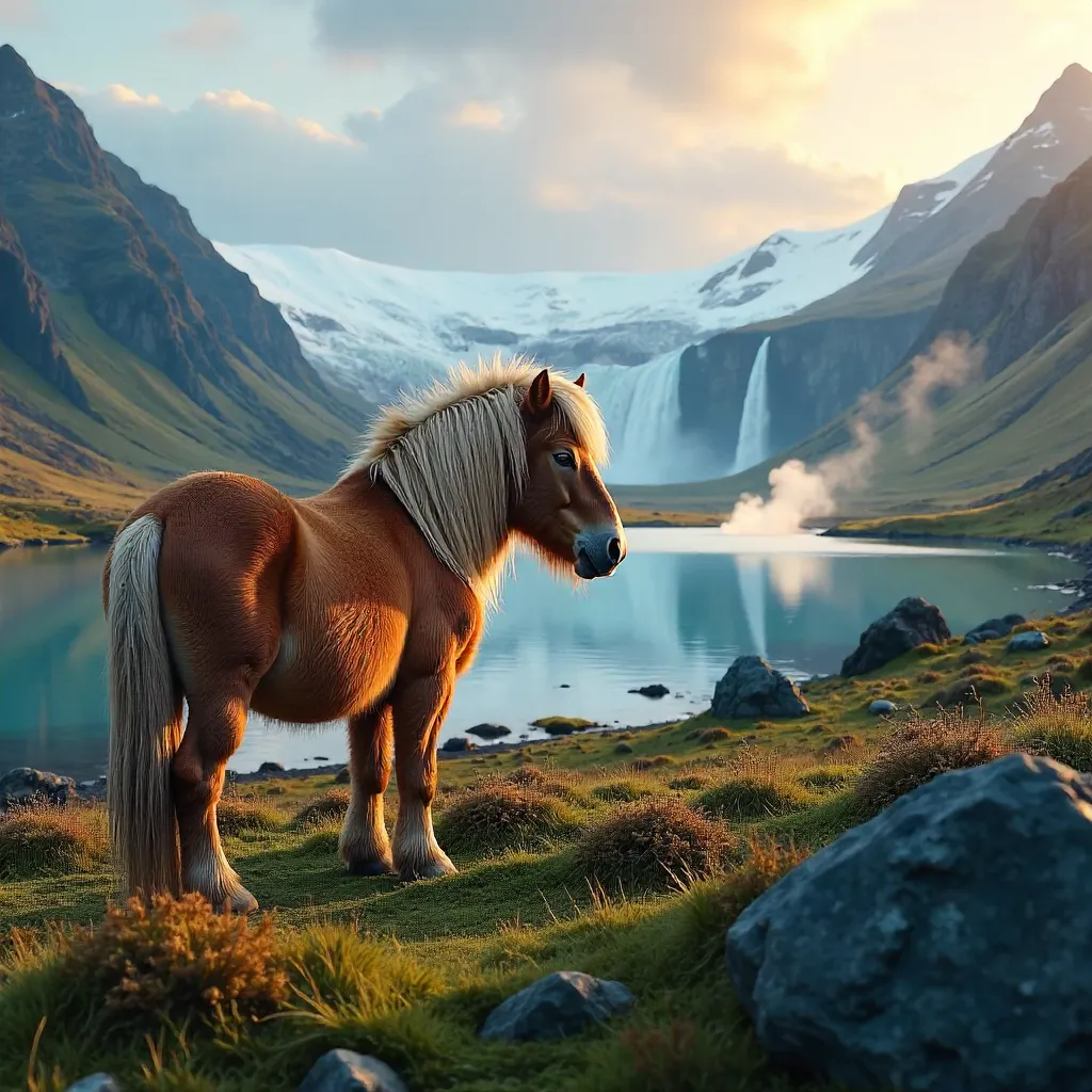 Serene Icelandic Horse in a Quiet Landscape
