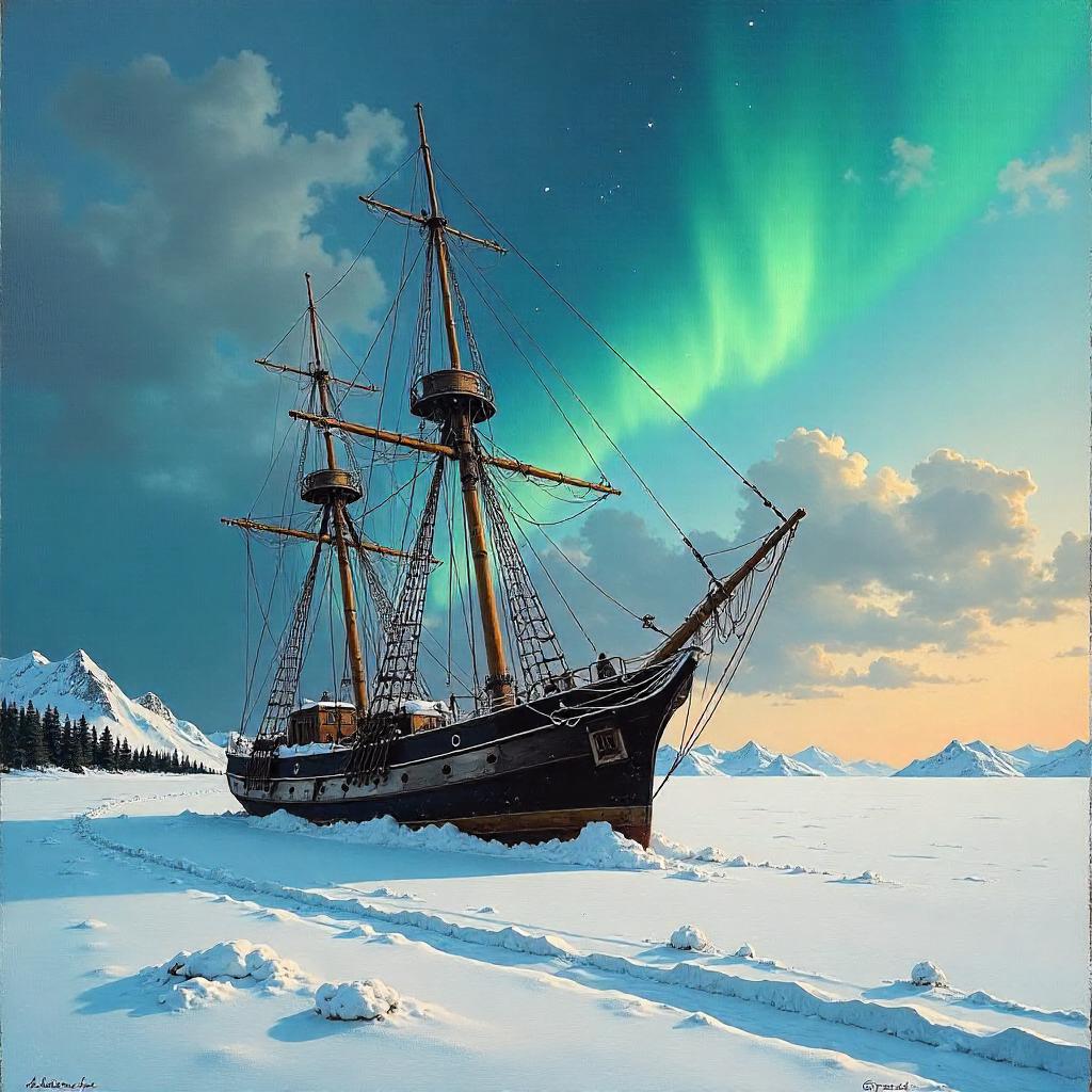Icebound Brigantine on the Tundra