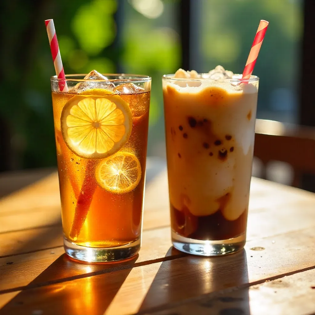 Close-Up Iced Tea & Coffee: Creative Summer Shadows