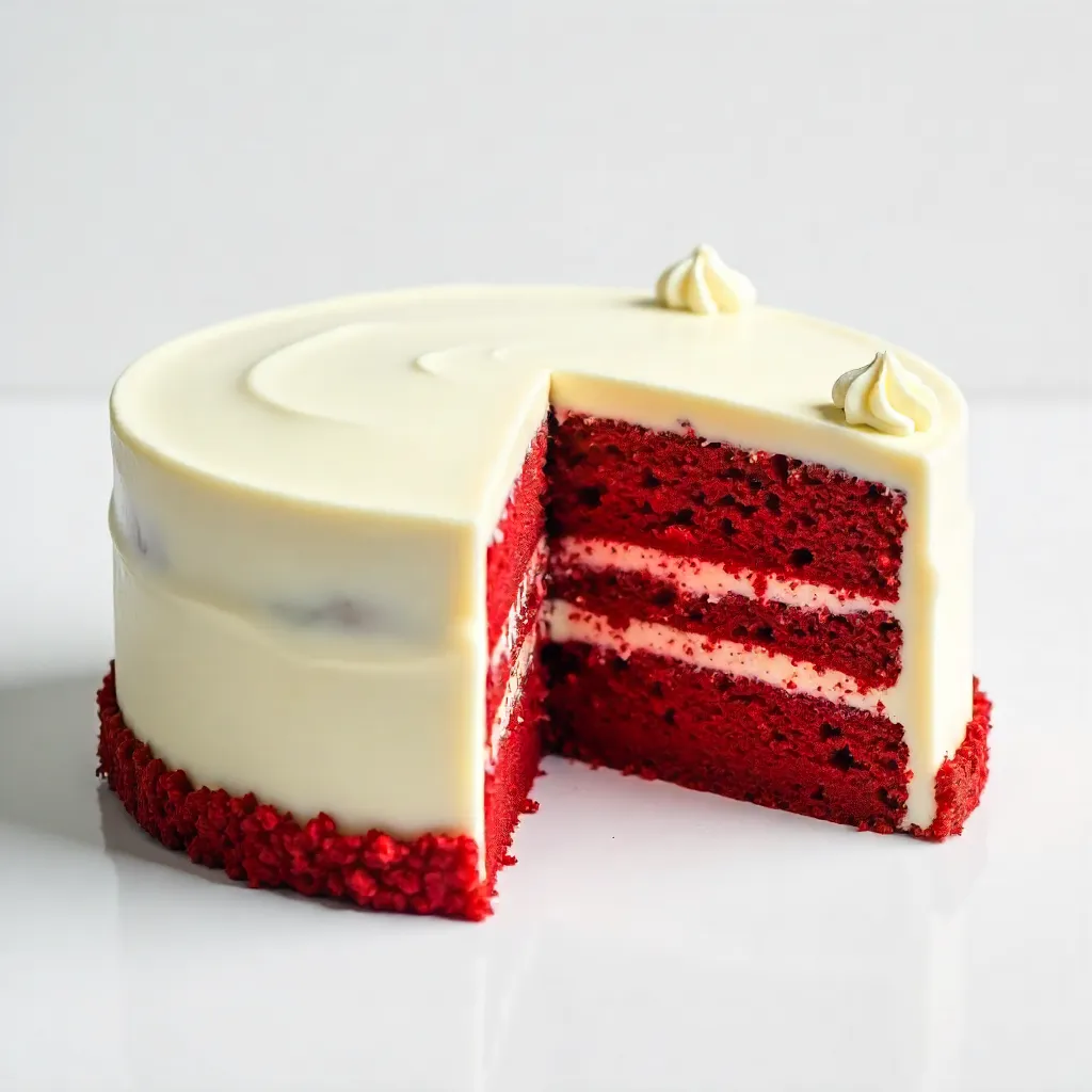 Appetizing Red Velvet Cake with Cream Cheese Frosting