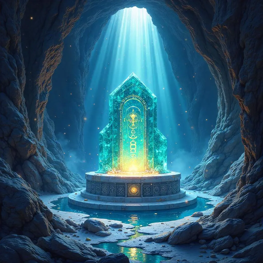 Altar of Crystalline Echoes in a Crystal Cave