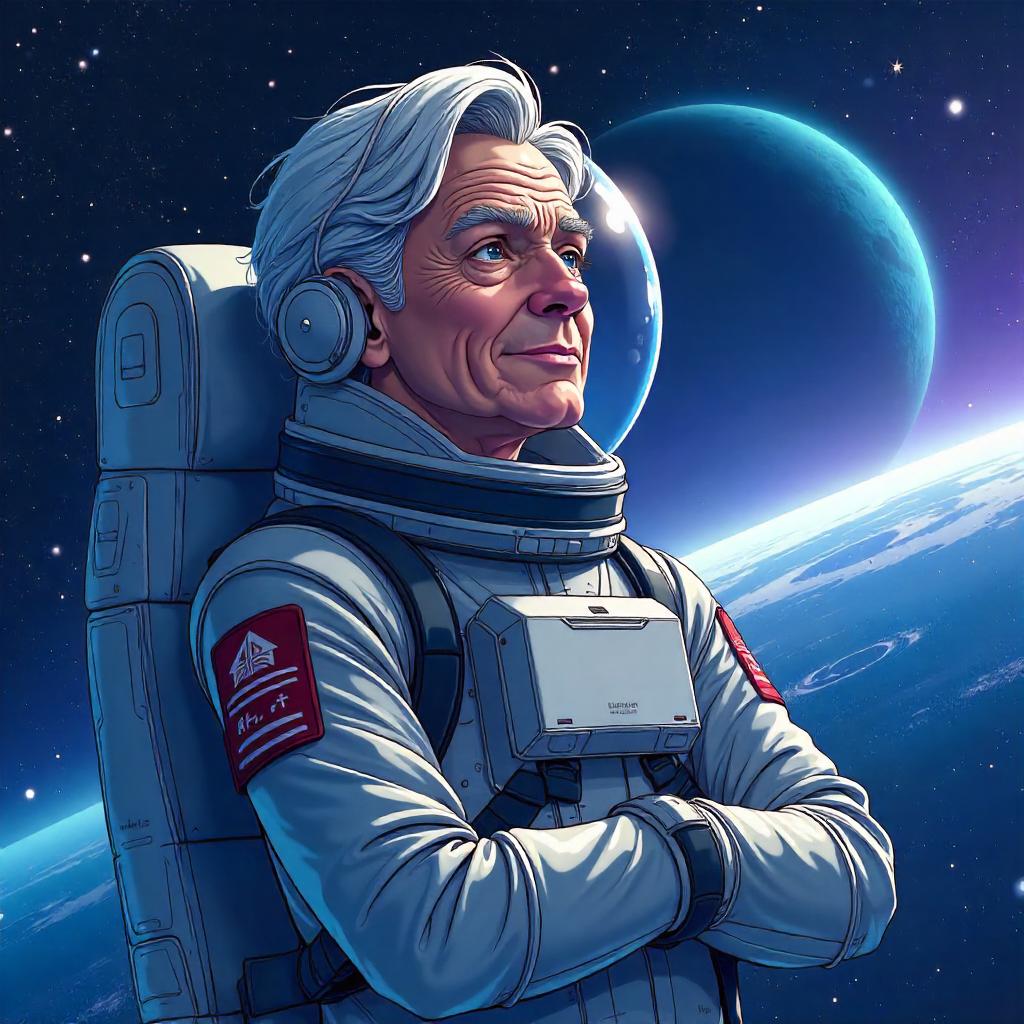 An Elderly Astronaut in Anime Space