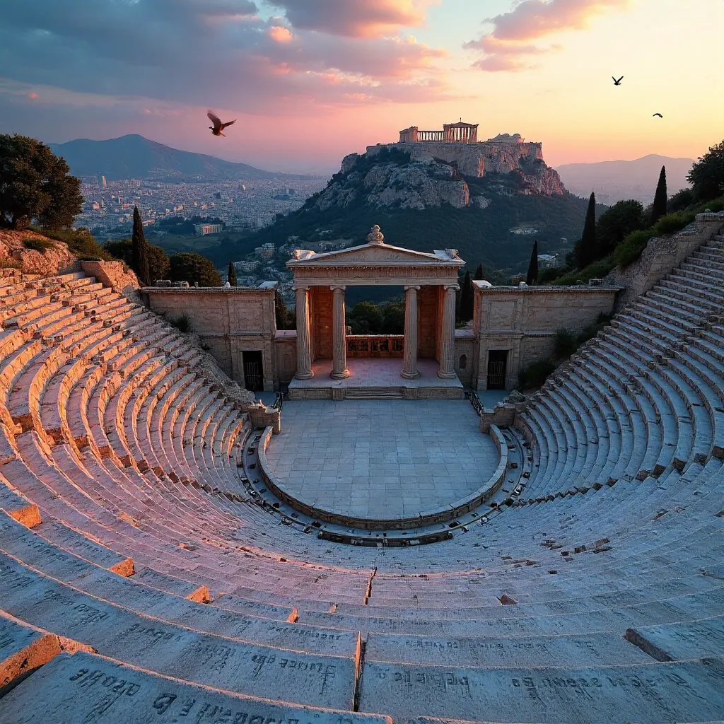 Golden Hour View of the Odeon of Herodes Atticus